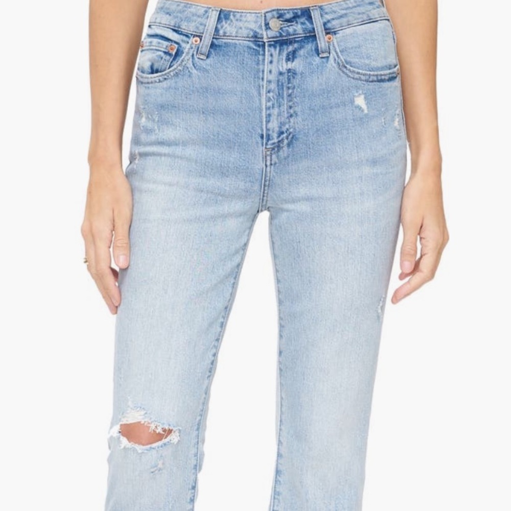 Pistola Lennon High Rise Distressed Crop Bootcut Jeans,size 26